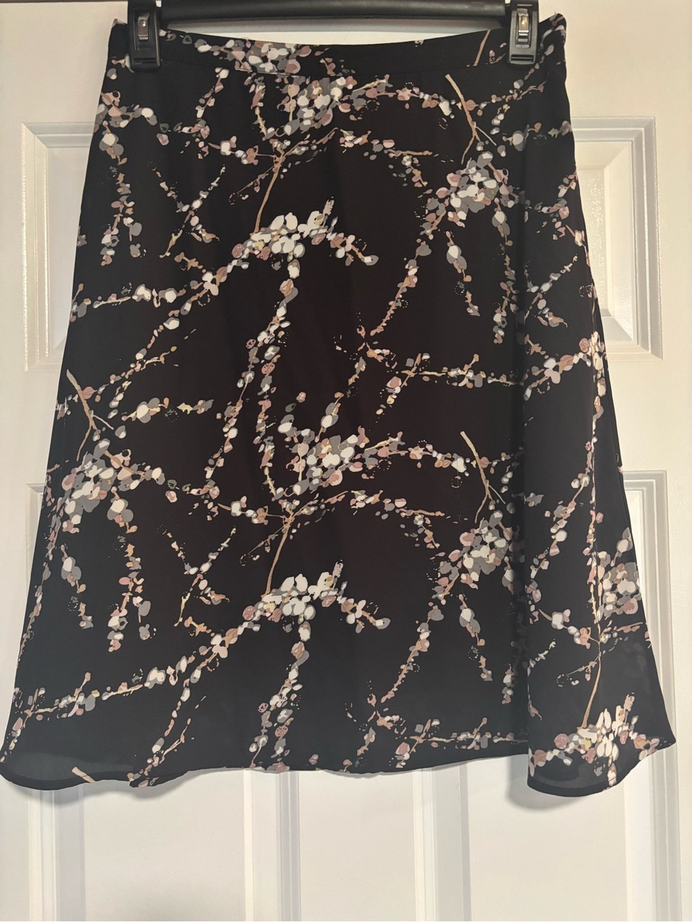The Limited Floral Skirt - Black with Pink & White Blossoms, size 8